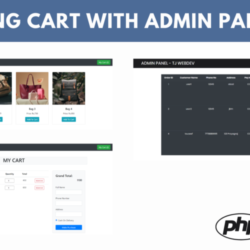 Shopping cart using PHP & MySQL TJ WEBDEV Store